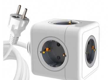 Regleta q-connect de cubo enchufe multiple power cube 5 en 1 cable de 1,4 mt 5 tomas de corriente 75x75x112mm Regleta q-connect de cubo enchufe multiple power cube 5 en 1 cable de 1,4 mt 5 tomas de corriente 75x75x112mm
