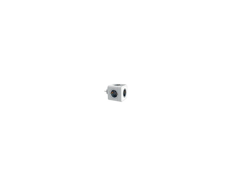 Regleta q-connect de cubo enchufe multiple power cube 5 en 1 directo a pared 5 tomas de corriente 75x75x112mm