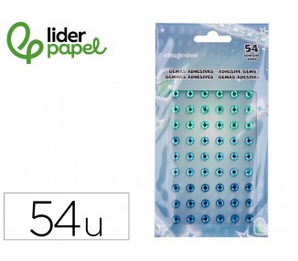 Pegatinas imaginovo gemas verdes y azules brillantes con relieve para todas superficies 190x105 mm en