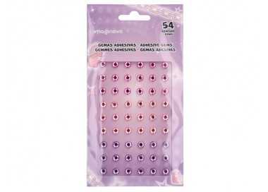 Pegatinas imaginovo gemas rosas y moradas brillantes con relieve para todas superficies 190x105 mm en