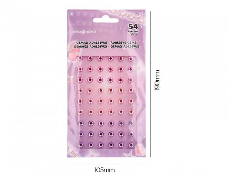 Pegatinas imaginovo gemas rosas y moradas brillantes con relieve para todas superficies 190x105 mm en
