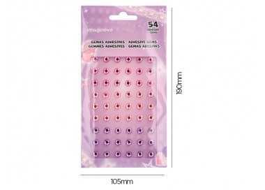 Pegatinas imaginovo gemas rosas y moradas brillantes con relieve para todas superficies 190x105 mm en