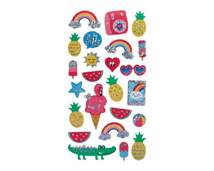 Pegatinas imaginovo diseños surtidos verano con brillo 214x100 mm en blister