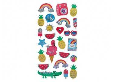 Pegatinas imaginovo diseños surtidos verano con brillo 214x100 mm en blister