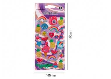 Pegatinas imaginovo diseños surtidos verano con brillo 214x100 mm en blister