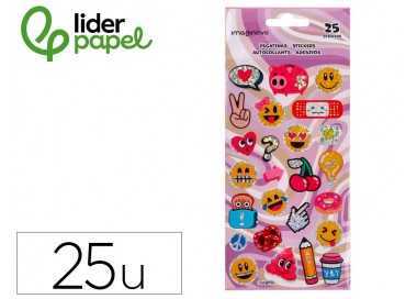 Pegatinas imaginovo diseños surtidos smiley con brillo 214x100 mm en blister