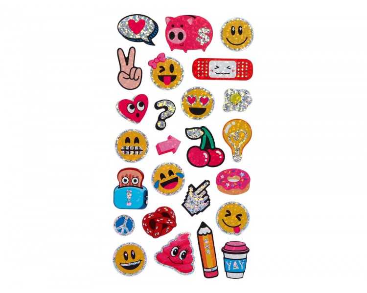 Pegatinas imaginovo diseños surtidos smiley con brillo 214x100 mm en blister