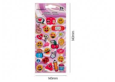 Pegatinas imaginovo diseños surtidos smiley con brillo 214x100 mm en blister
