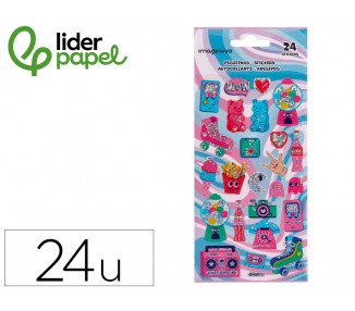 Pegatinas imaginovo diseños surtidos hobbies con brillo 214x100 mm en blister