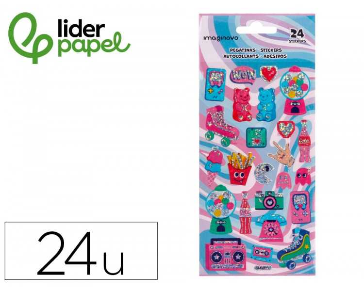 Pegatinas imaginovo diseños surtidos hobbies con brillo 214x100 mm en blister