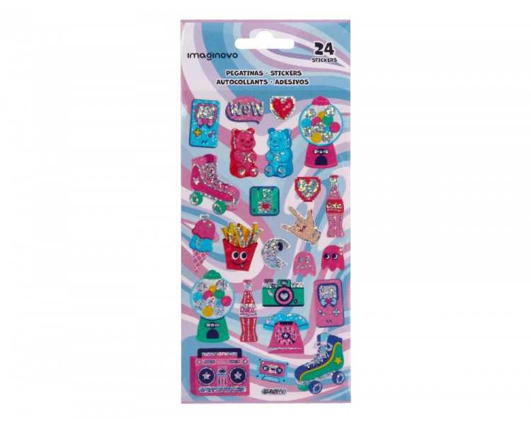 Pegatinas imaginovo diseños surtidos hobbies con brillo 214x100 mm en blister