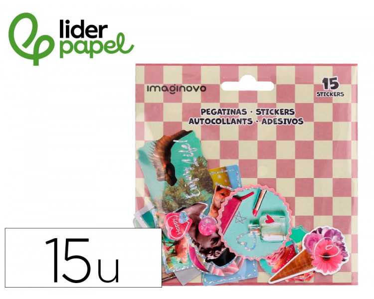 Pegatinas imaginovo good vibes diseños surtidos para ordenador 145x140 mm en blister