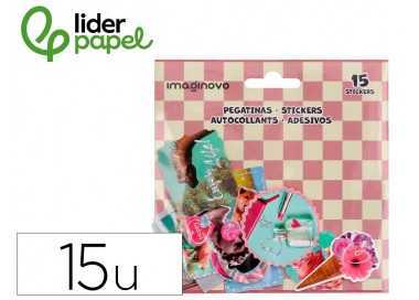Pegatinas imaginovo good vibes diseños surtidos para ordenador 145x140 mm en blister