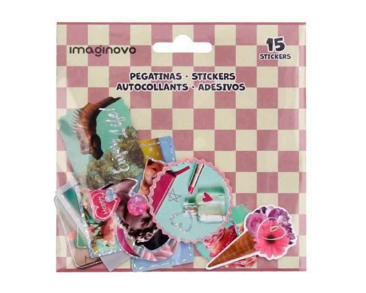 Pegatinas imaginovo good vibes diseños surtidos para ordenador 145x140 mm en blister