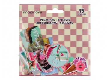 Pegatinas imaginovo good vibes diseños surtidos para ordenador 145x140 mm en blister