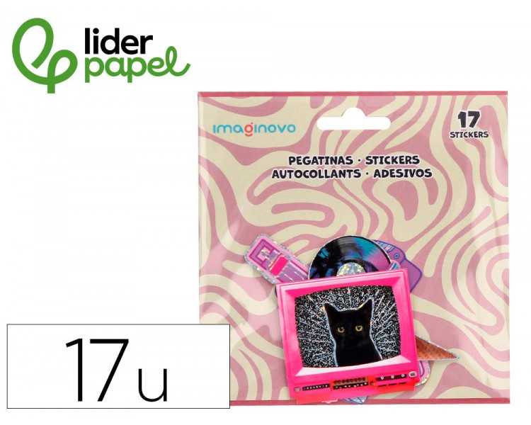 Pegatinas imaginovo retro diseños surtidos para ordenador 145x140 mm en blister