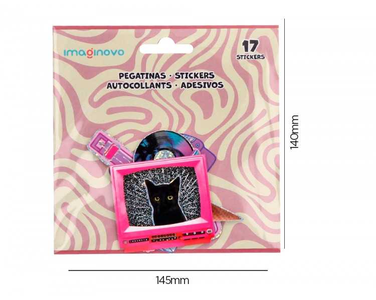 Pegatinas imaginovo retro diseños surtidos para ordenador 145x140 mm en blister