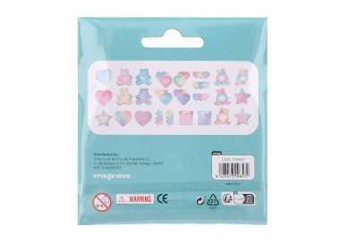 Pegatinas imaginovo notas adhesivas papel forma oso y corazon 110x105 mm en blister