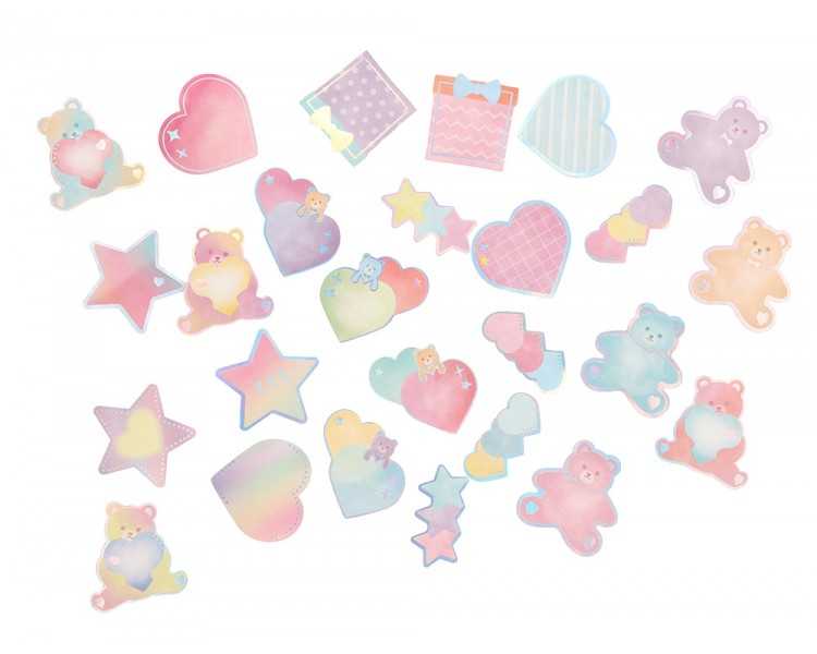 Pegatinas imaginovo notas adhesivas papel forma oso y corazon 110x105 mm en blister