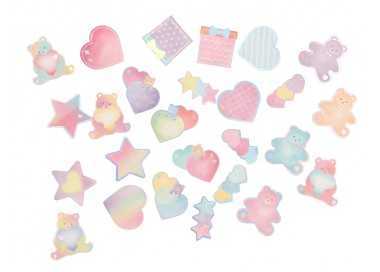 Pegatinas imaginovo notas adhesivas papel forma oso y corazon 110x105 mm en blister