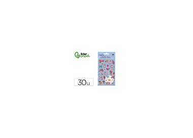 Pegatinas imaginovo flores y conejos de papel 190x104 mm en blister
