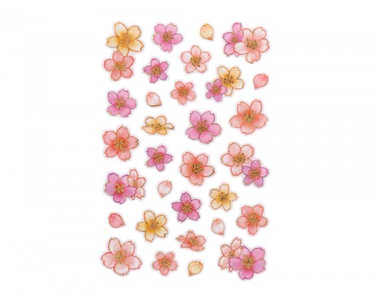 Pegatinas imaginovo flores rosas de papel 190x104 mm en blister