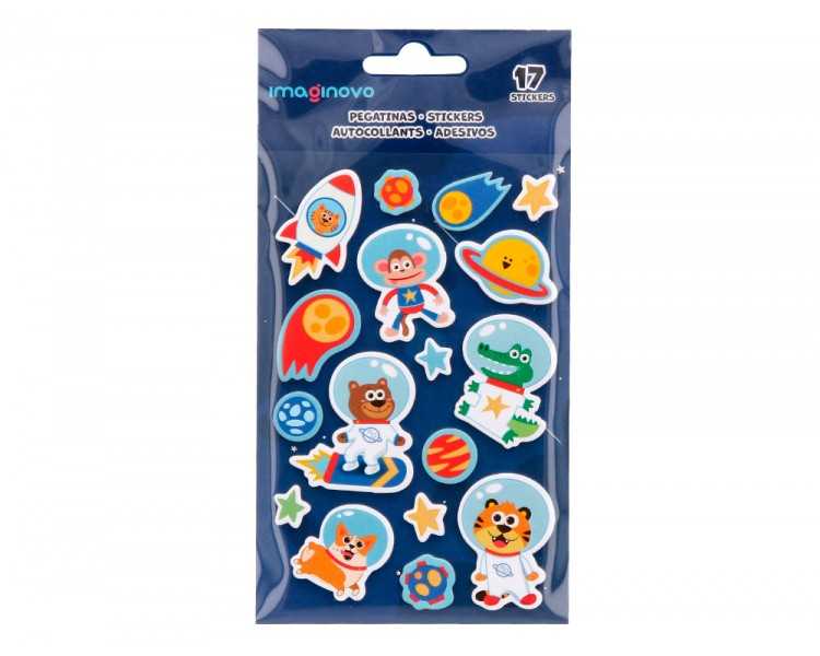 Pegatinas imaginovo luminosas astronautas luminosas 250x145 mm en blister
