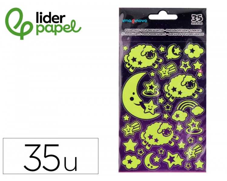 Pegatinas imaginovo luminosas luna luminosas 250x145 mm en blister