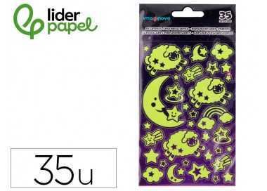 Pegatinas imaginovo luminosas luna luminosas 250x145 mm en blister