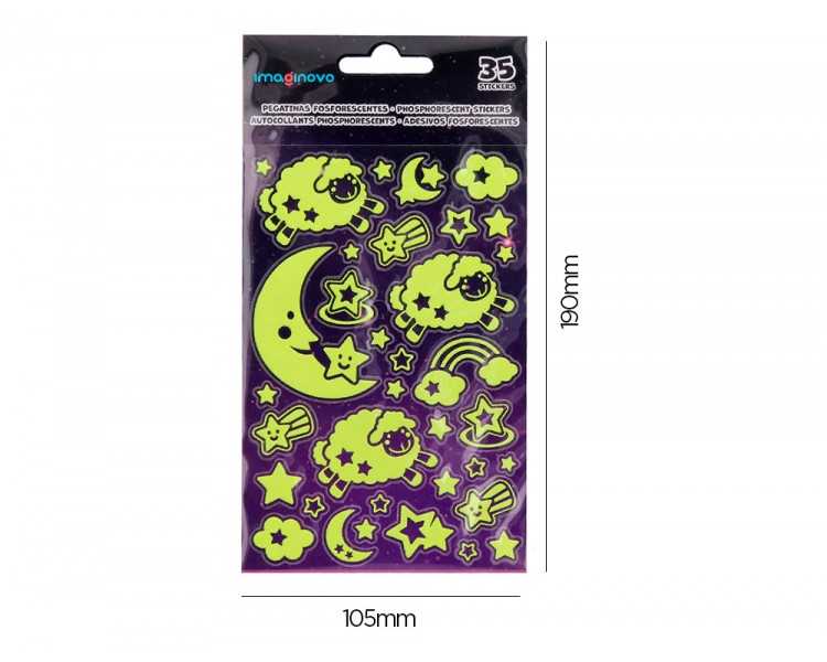 Pegatinas imaginovo luminosas luna luminosas 250x145 mm en blister