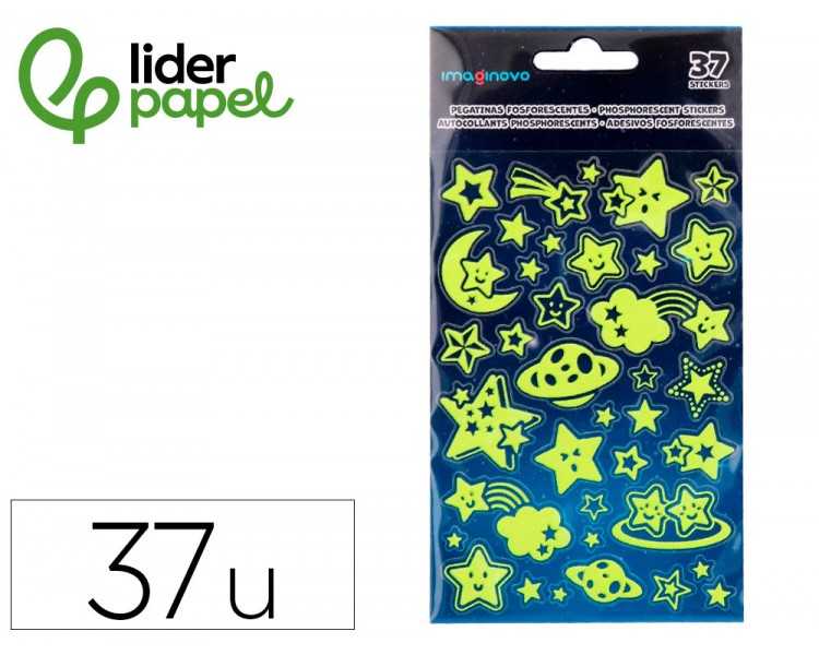 Pegatinas imaginovo luminosas estrellas con relieve 190x105 mm en blister