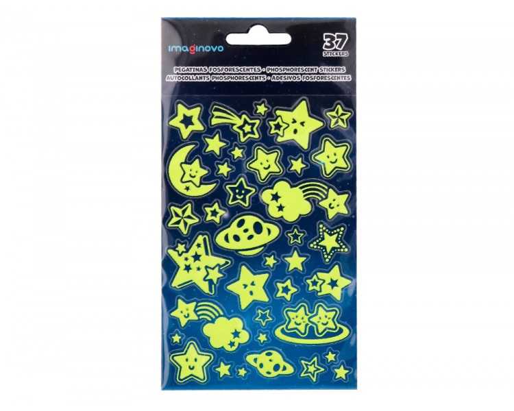 Pegatinas imaginovo luminosas estrellas con relieve 190x105 mm en blister