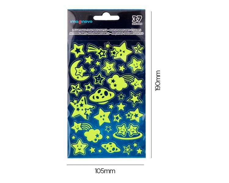 Pegatinas imaginovo luminosas estrellas con relieve 190x105 mm en blister