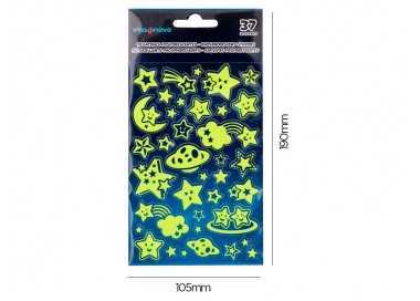 Pegatinas imaginovo luminosas estrellas con relieve 190x105 mm en blister Pegatinas imaginovo luminosas estrellas con relieve 190x105 mm en blister