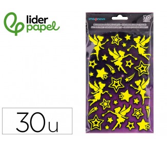 Pegatinas imaginovo luminosas hadas con relieve 190x105 mm en blister