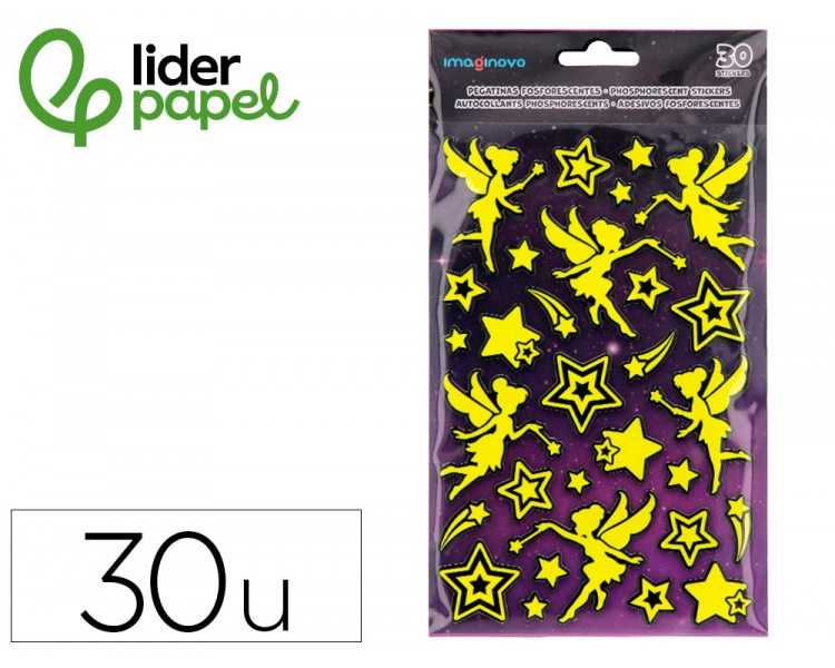 Pegatinas imaginovo luminosas hadas con relieve 190x105 mm en blister