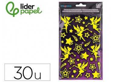 Pegatinas imaginovo luminosas hadas con relieve 190x105 mm en blister