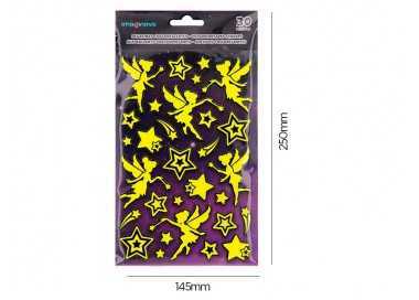 Pegatinas imaginovo luminosas hadas con relieve 190x105 mm en blister