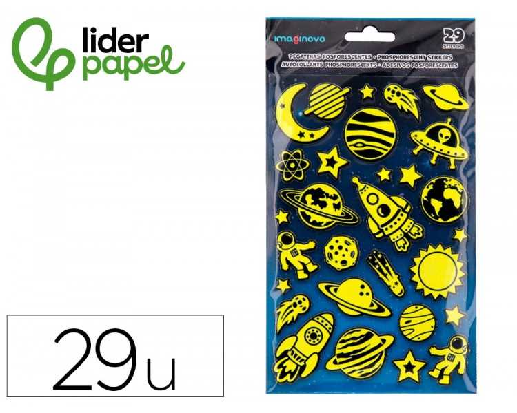 Pegatinas imaginovo luminosas planetas con relieve 190x105 mm en blister