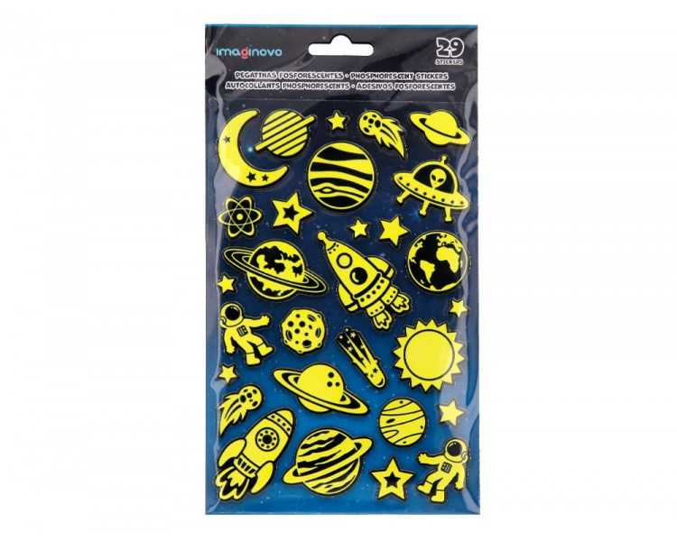 Pegatinas imaginovo luminosas planetas con relieve 190x105 mm en blister