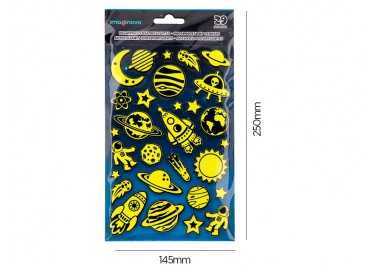 Pegatinas imaginovo luminosas planetas con relieve 190x105 mm en blister Pegatinas imaginovo luminosas planetas con relieve 190x105 mm en blister