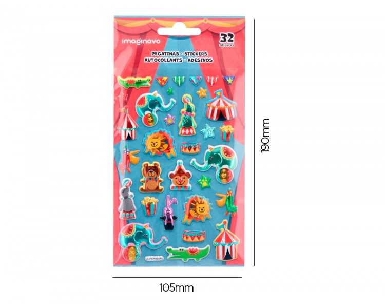 Pegatinas imaginovo kids circo goma eva 190x 05 mm en blister