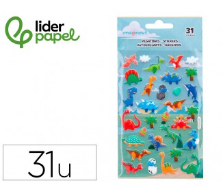 Pegatinas imaginovo kids dinosaurios goma eva 190x105 mm en blister