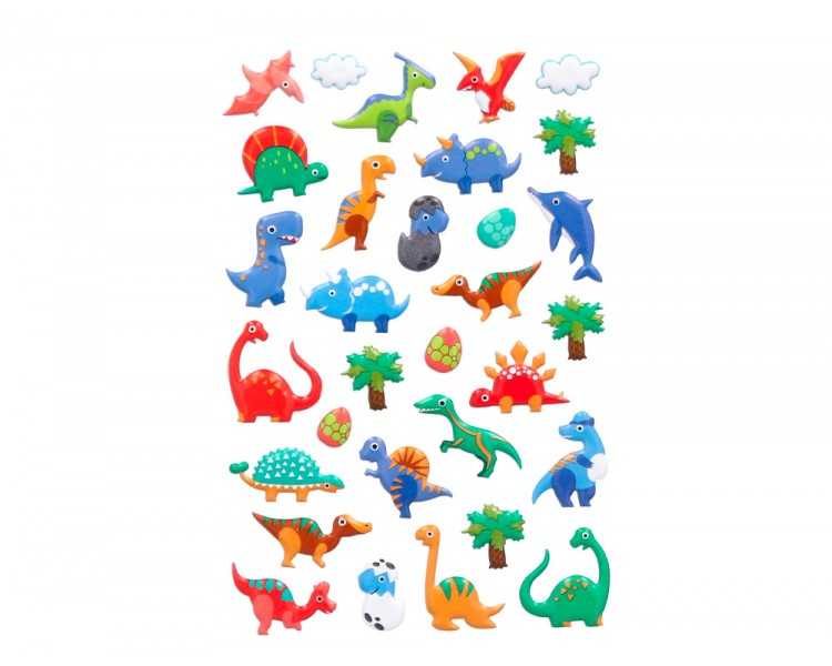 Pegatinas imaginovo kids dinosaurios goma eva 190x105 mm en blister
