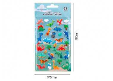 Pegatinas imaginovo kids dinosaurios goma eva 190x105 mm en blister