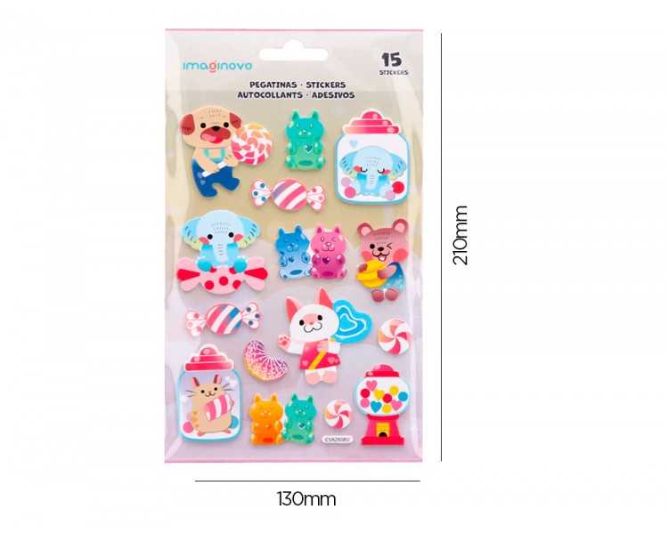 Pegatinas imaginovo dulces magic dreams con relieve 210x130 mm en blister