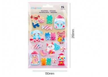 Pegatinas imaginovo dulces magic dreams con relieve 210x130 mm en blister
