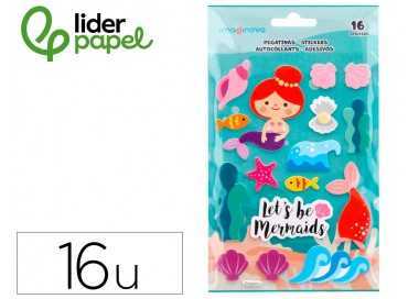 Pegatinas imaginovo sirenas magic dreams con relieve 210x130 mm en blister