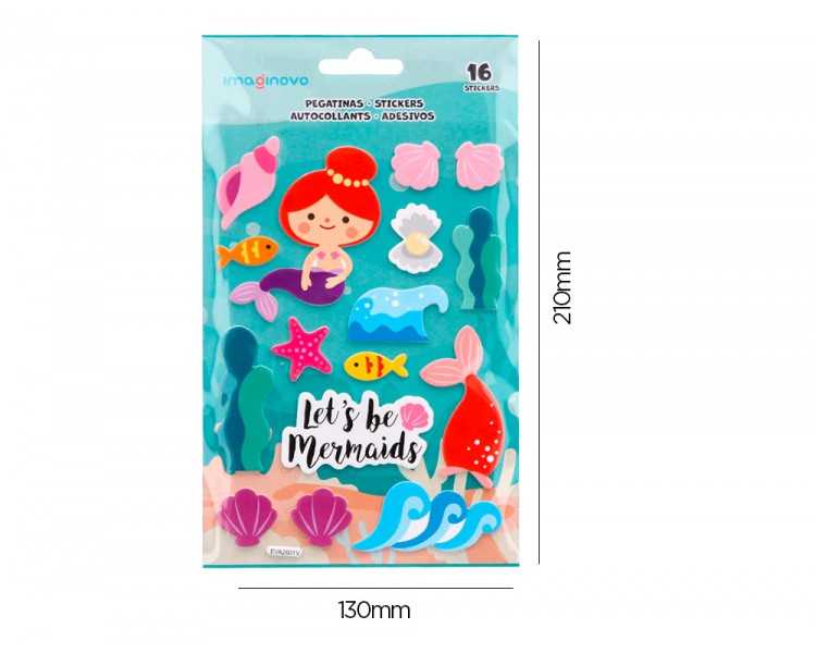Pegatinas imaginovo sirenas magic dreams con relieve 210x130 mm en blister