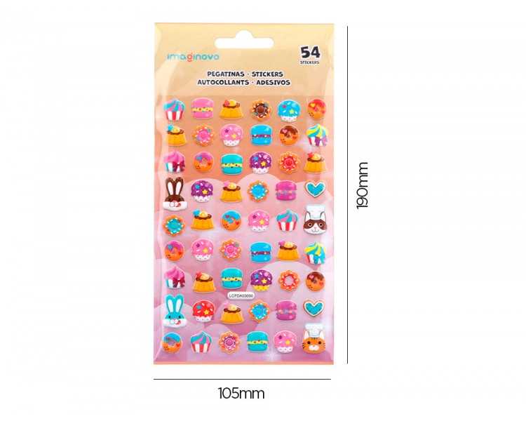 Pegatinas imaginovo dulces magic dreams con relieve 190x105 mm en blister